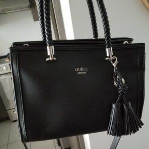 Guess top handle Leather Purse with silver hardware